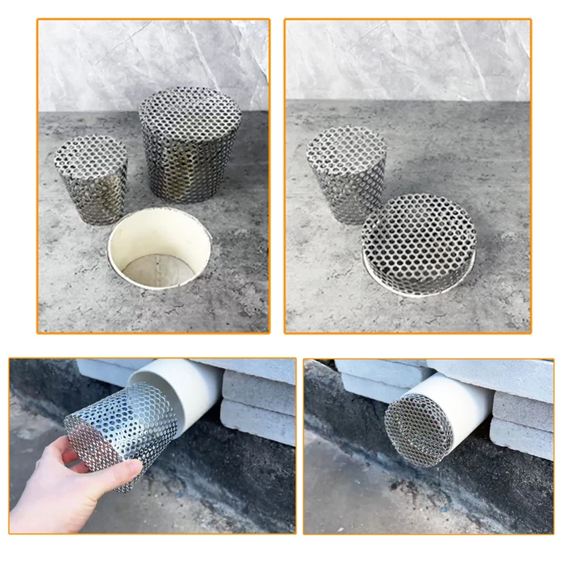 Outdoor 304 Stainless Steel Rooftop Floor Drain Cover Hand welded thickening Filter Balcony Floor Drains Roof Cover Anti-Clog