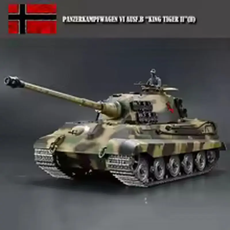 Henglong 3888A German Tiger King Remote Control Tank Model with Shooting Bullet 2.4G Frequency Heavy Tank Toy Multi-Functional