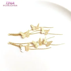 80MM 14K Gold Color Plated Butterfly Tassel Earrings Charms Pendants High Quality Diy Jewelry Accessories