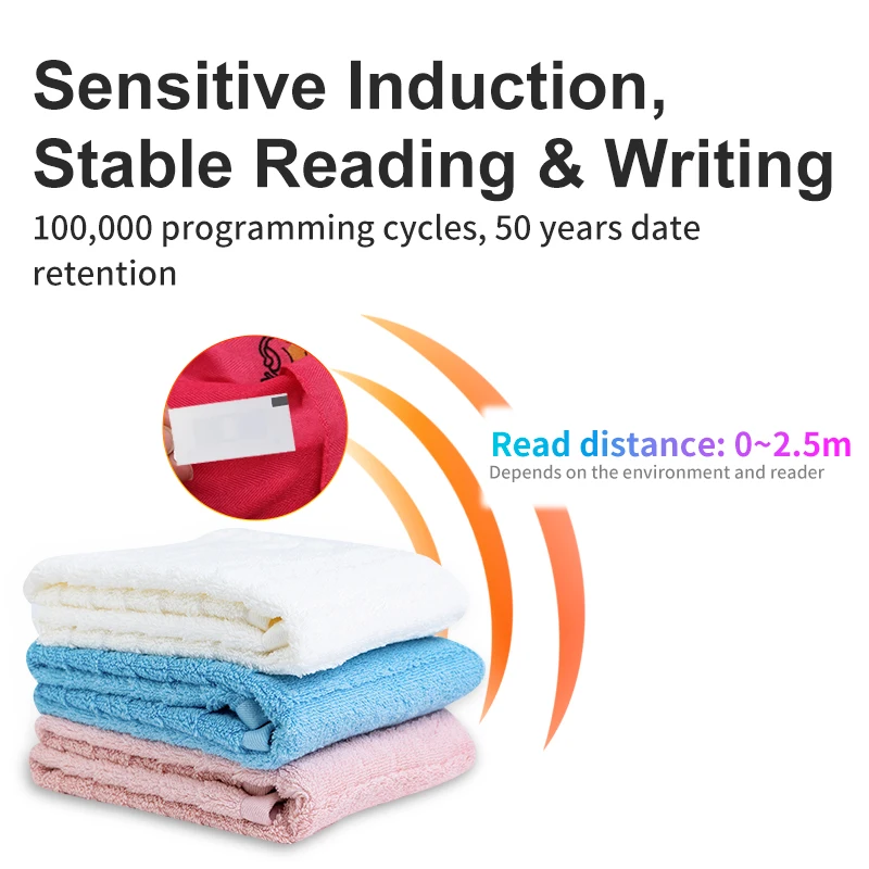 2500pcs Washing and Care RFID UHF Tags Nylon Passive RFID Laundry Garment RFID Textil Tag for Clothing