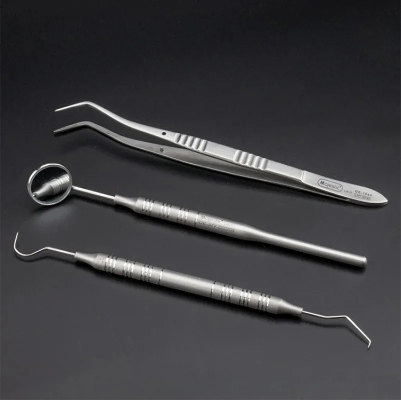 High Quality Dental Tool Set Dental Mirrors Oral Scope Tweezers Stainless Steel Teeth Cleaning Tool Oral Dental Cleaning Kit