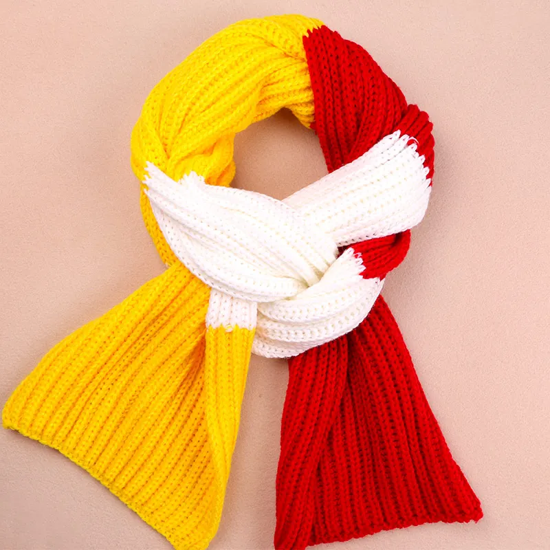 Winter Knitting Thermal Scarf Oeteldonk Dutch Carnival Scarf Windproof Warm Neck Cover Bright Solid Colors Women Man Scarf