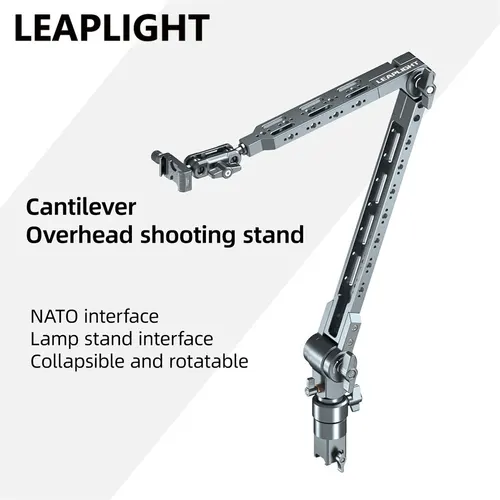 LEAPLIGHT Brazo mágico flexible con abrazadera en C Soporte para cámara aérea 360 ° Soporte voladizo giratorio brazo articulado para soporte de teléfono/iPad