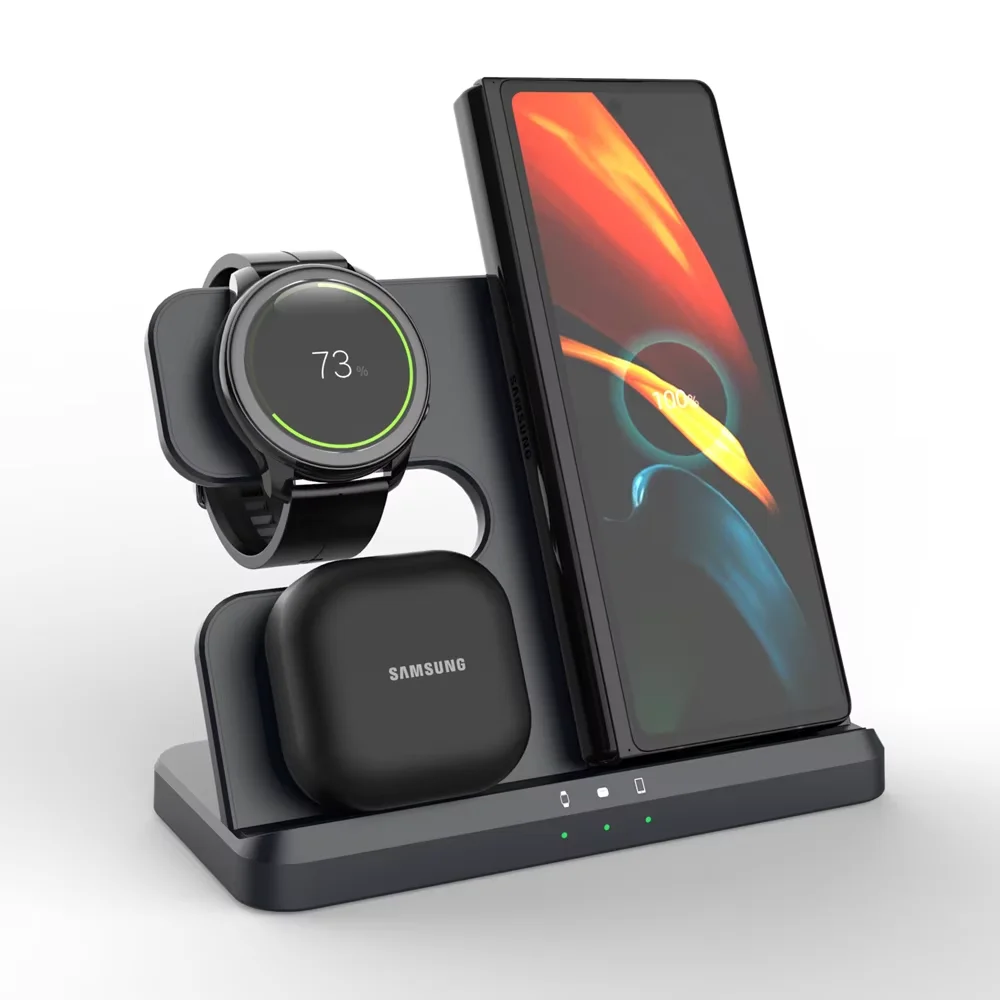 3 In 1 Fast Charging Dock Station Wireless Charger Stand For Samsung Galaxy S26 S25 S24 S23 Untra Galaxy Watch 8 Active 2 1 Buds