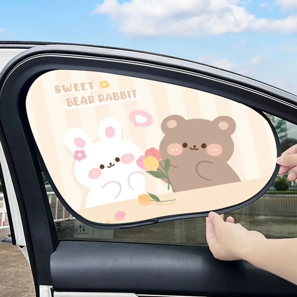 Foldable Car Window Sunshade Heat Insulation Sun Protection Windscreen Cover Static Electricity Film Cartoon Design