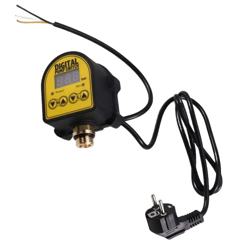 1 Apr.Pressure Controller Switch 0-10Bar 1/2In Interface Water Oil Compressor 220V Digital Automatic Water Pump On/OFF EU Plug