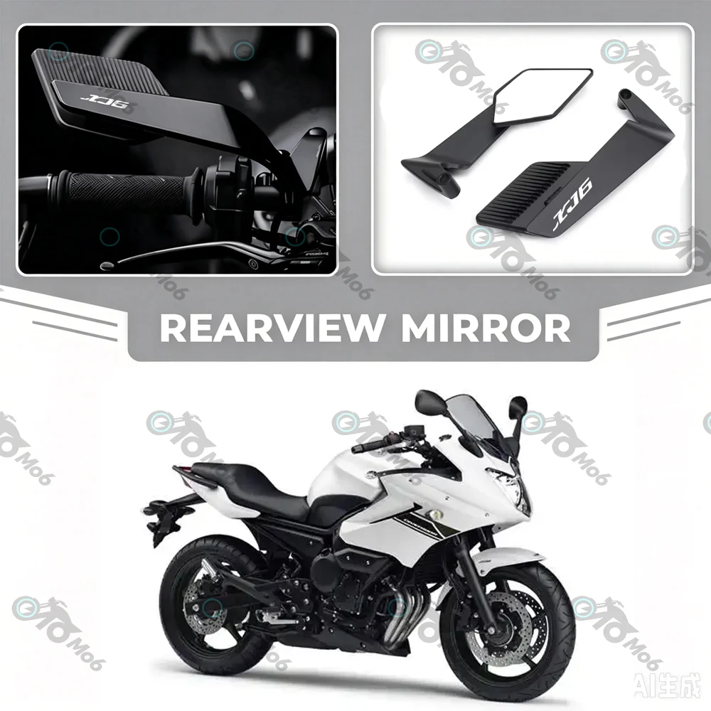 Upgraded Easy To Replace Motorcycle Fixed Wind Wing Rearview Mirror For YAMAHA XJ6 XJ6F XJ6N XJR300 XJR1300 XJR1200 Upgrade