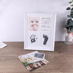 Ylsteed Newborn Hand and Foot Prints  with Ink Pad Baby Footprint  Infant Souvenir Newborn Photo Frame for Picture Props