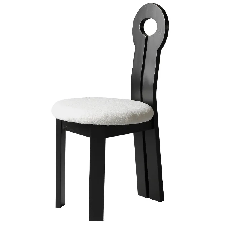 Nordic wabi style, rectangular solid wood dining table and chairs, minimalist family desk