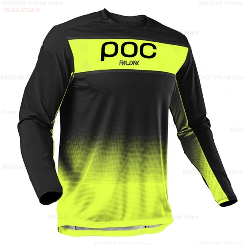 RAUDAX POC Sports Team Downhill Jerseys 2023 Long Sleeves MTB Bike Shirts Offroad Motorcycle Jersey Motocross Sportwear Clothing