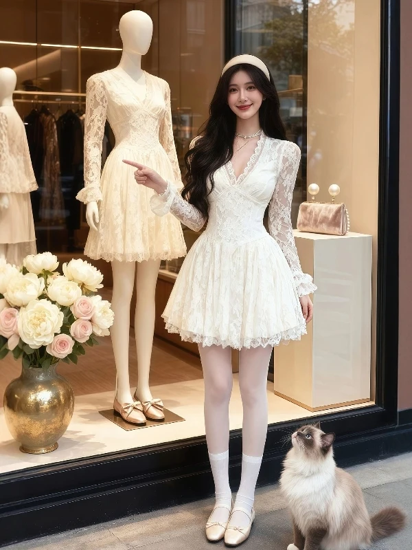 

Элегантная длинная юбка-трапеция с V-образным вырезом для женщин, облегающая, повседневная, осенняя новинка, модная, чистая элегантность