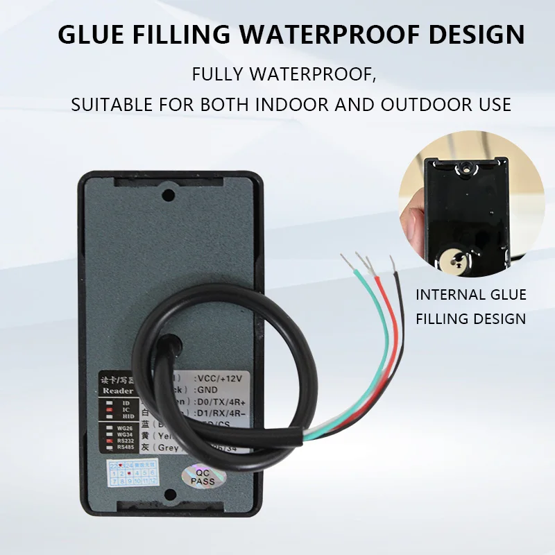 125khz Wiegand NFC Waterproof Access Control Reader RFID Support ID EM Card Reader With RS232 RS485 UART Serial Port