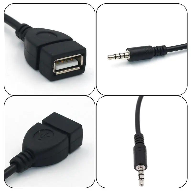 Car Audio Adapter Audio Jack Adapter AUX Audio Plug Converter Cable High Fidelity Car Stereo Jack Cables USB Connection For Car