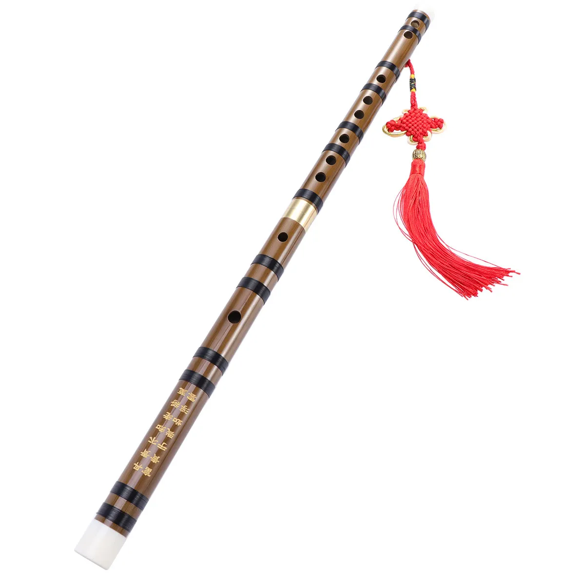 

Bamboo Flute Yellow Brass Handmade Traditional Chinese Fife Flute Decorative Musical Instrument for Beginners Gift