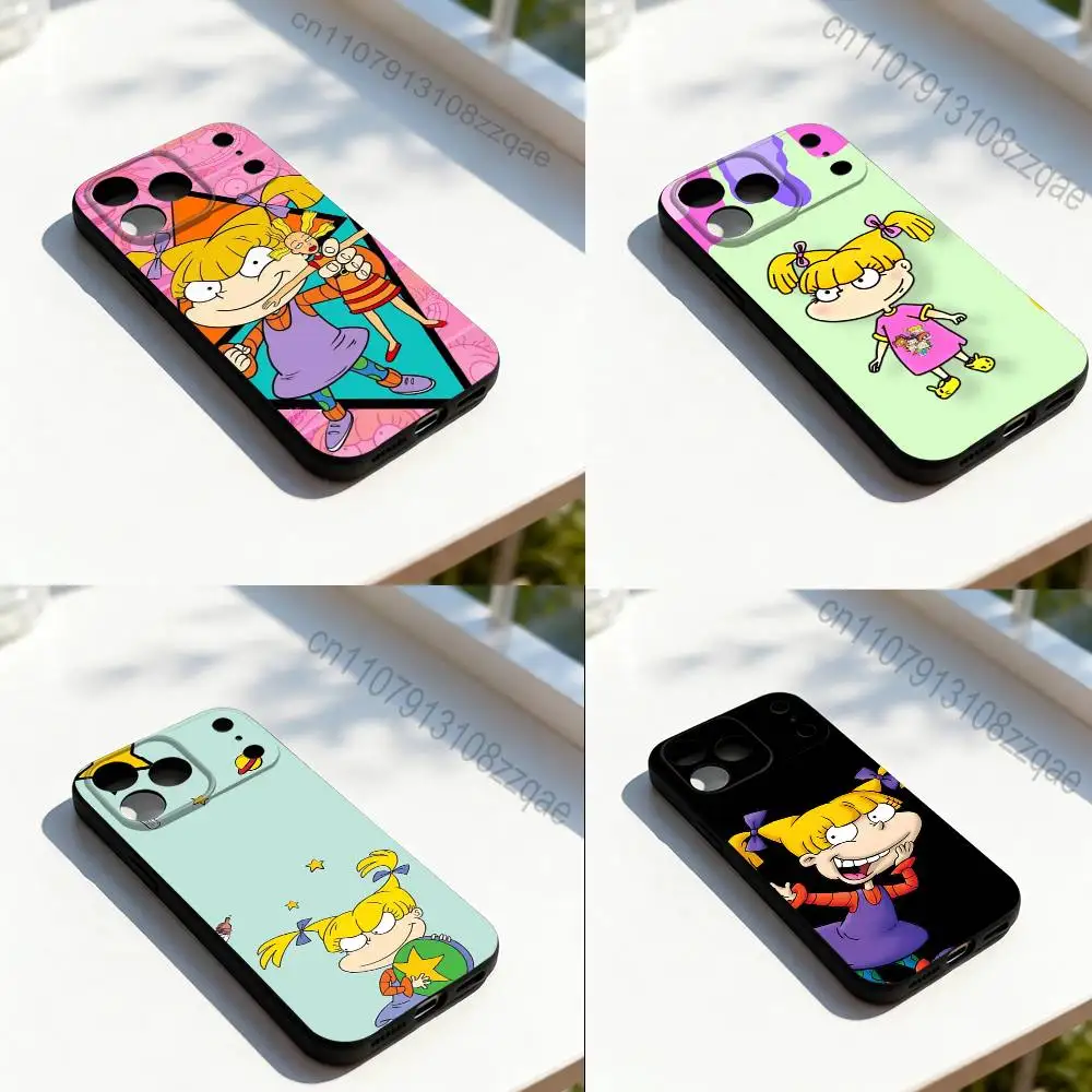 

R-Rugrat Chuckie A-AngelicaS Phone Case For iPhone 11,12,13,14,15,16,17,Pro,Max,Plus,E,SE4,Air,Mini Black Soft Cover