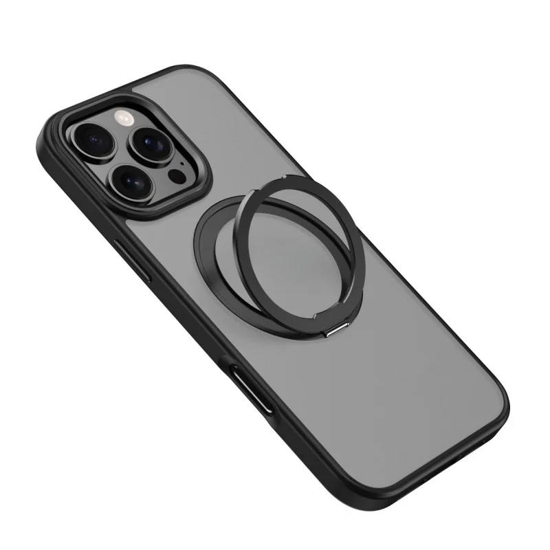 حافظة هاتف أصلية Magsafe لهاتف آيفون 17 برو ماكس 16 15 14 Coque 360 °   حافظات بحامل دوار مضادة لبصمات الأصابع بغطاء كامل
