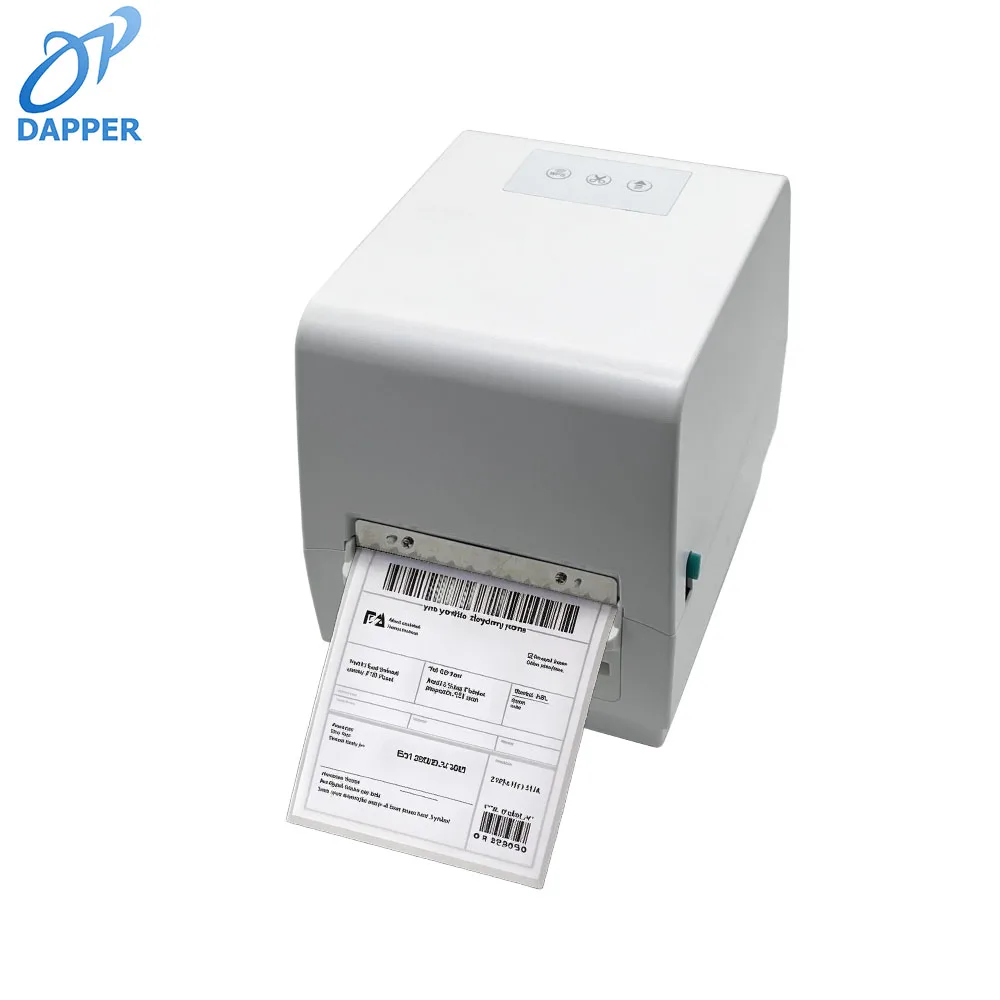 

4 Inch Thermal Transfer Ribbon Printer Optional Auto Cutter or Peel-off Function 110mm WIreless Shipping Label Printer Machine