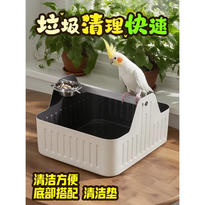 Parrot Special Toilet Perch with Tray Desktop Bird Potty Training Stand Fixed Defecation Station for Parakeet Cockatiel