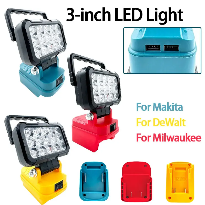 

Для Makita/Dewalt/Milwaukee 18 В литий-ионный аккумулятор портативный фонарик уличные фонари для кемпинга для наружного аварийного освещения
