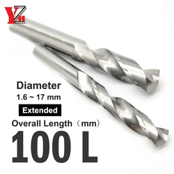 YZH-Broca helicoidal de carburo, longitud Total de 100mm, brocas de tungsteno sólido HRC50 CNC, orificio de perforación de mango recto para Metal, hierro y acero