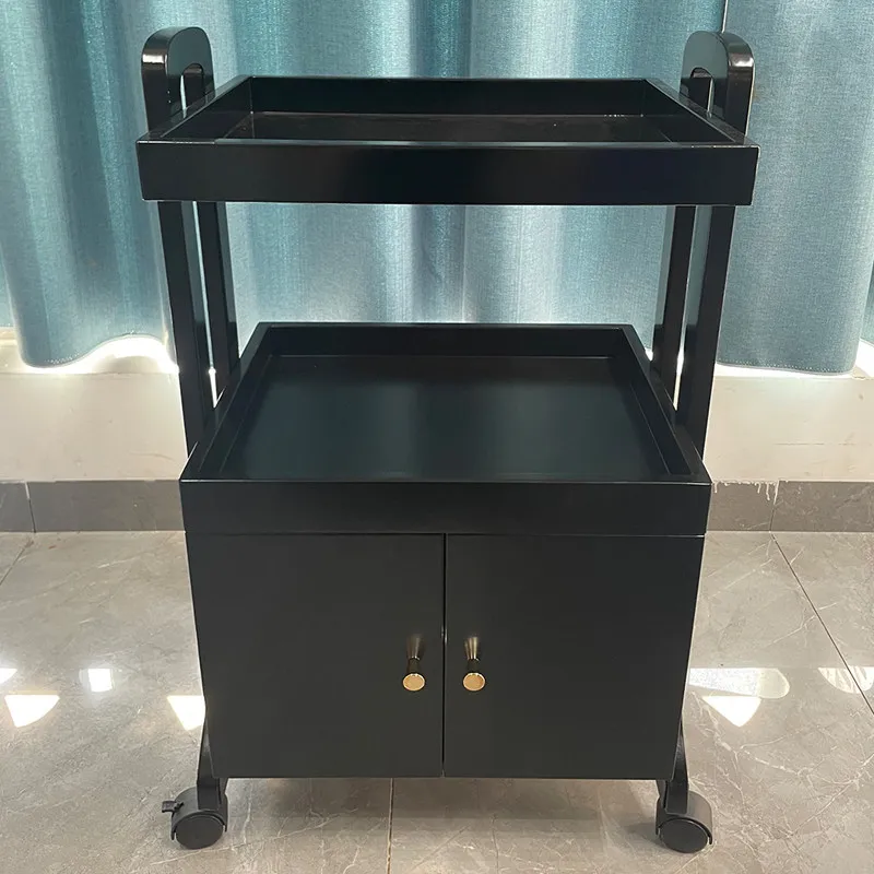 New cart with cabinet, special cart for beauty salon, medical hand push tool cart, face wash cart, mobile rack.