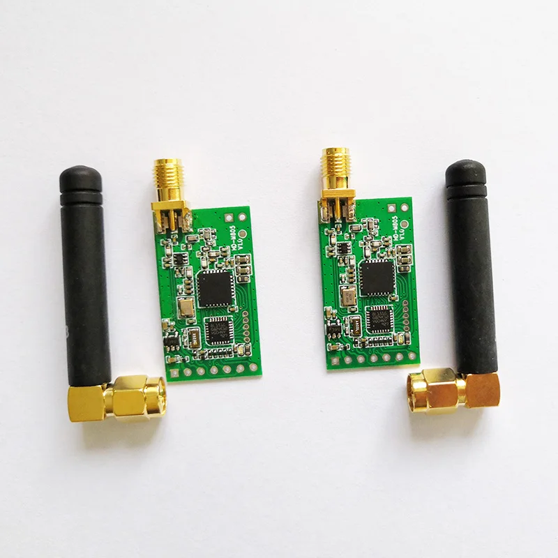 Um par de módulo receptor transmissor RF de tamanho pequeno, baixa potência, alta velocidade, LoRa, sem fio, 433 MHz