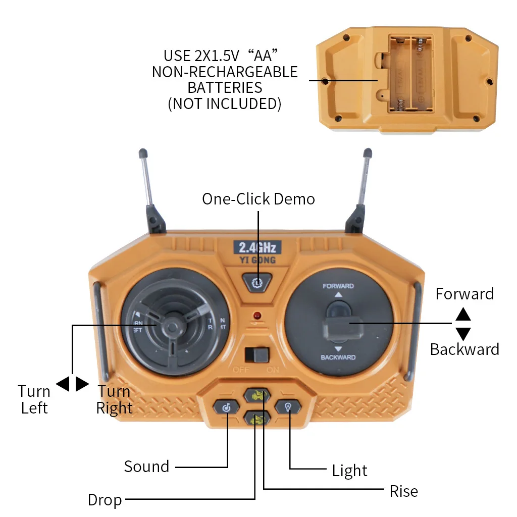 2.4Ghz 1/20 zdalnie sterowane wywrotki inżynieryjne 9CH konstrukcja RC pojazd ze stopu wywrotka samochód ze światłami zabawka dla chłopca prezent