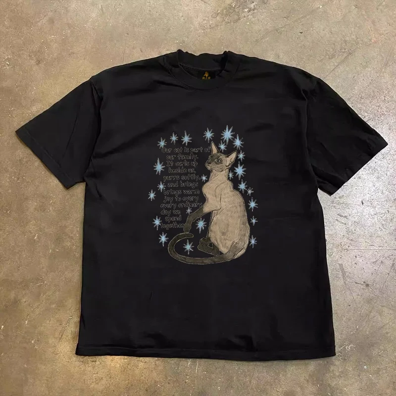 Loose Fit Cotton T-Shirt Unisex Short Sleeve Double Thread UPUPXIA Hero Print Sweat Absorbent round Neck Casual Summer Top