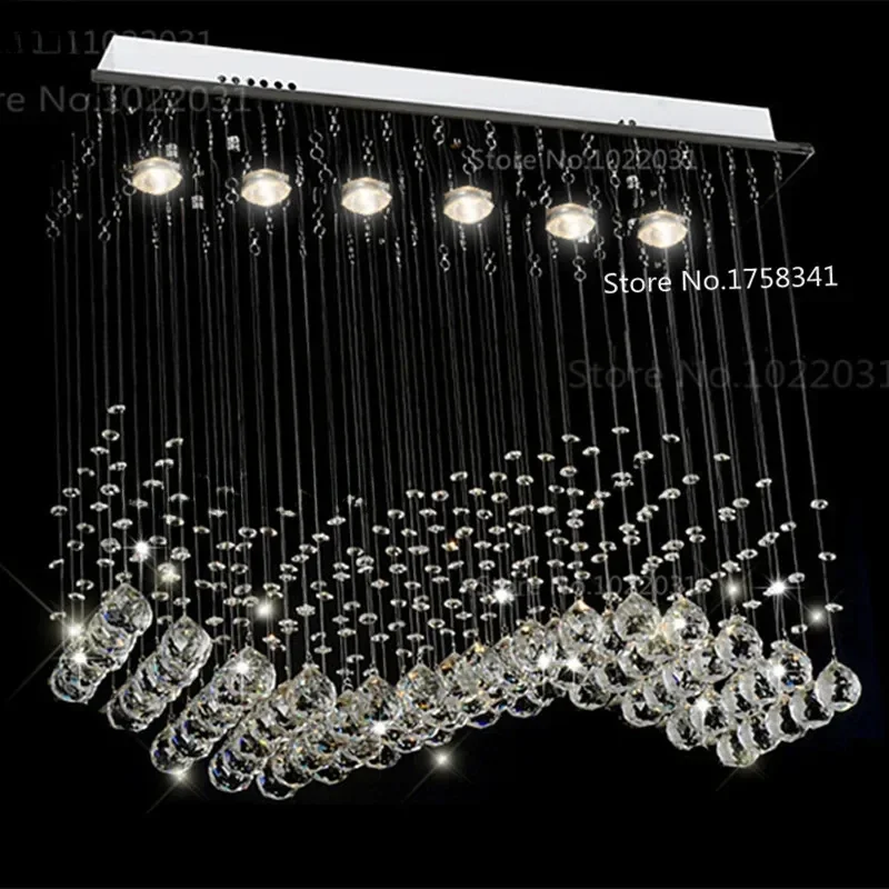 Modern k9 crystal Chandeliers lamps curtains L700xW200xH 800mm luxury Lights