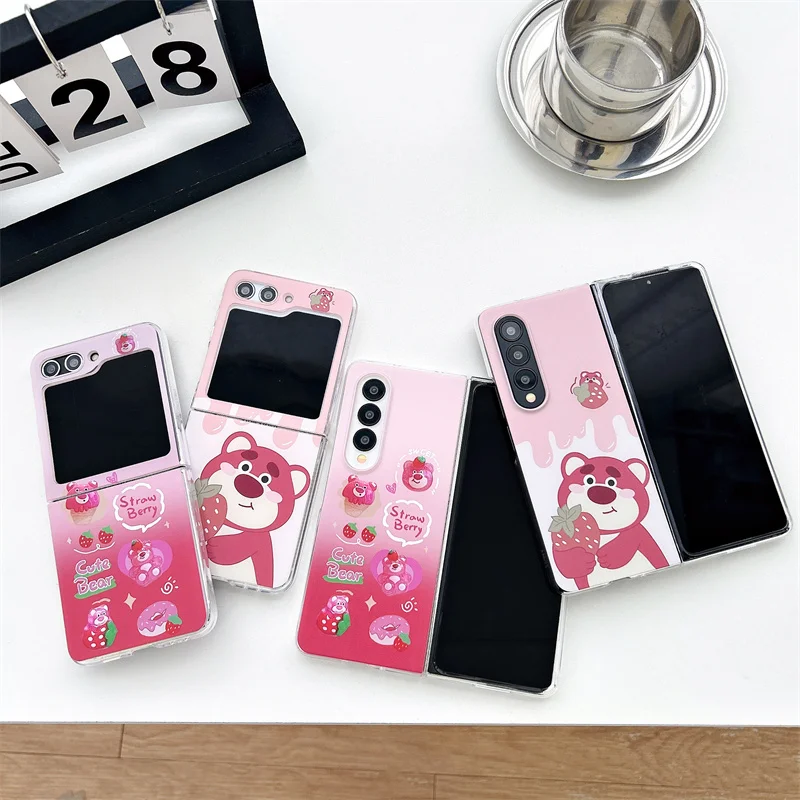 Disney Toy Story süße Lotso Handyhülle für Samsung Lip 3 Z Flip 4 Z Flip 5 Z Fold 3 4 5 Zfold 4 Cartoon Erdbeere schöne Hartschale