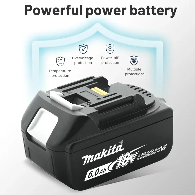 Makita 18V 6.0Ah Rechargeable Battery, suitable for Makita BL1840 BL1830 BL1830B BL1850 BL1850B Power Tool Original Battery