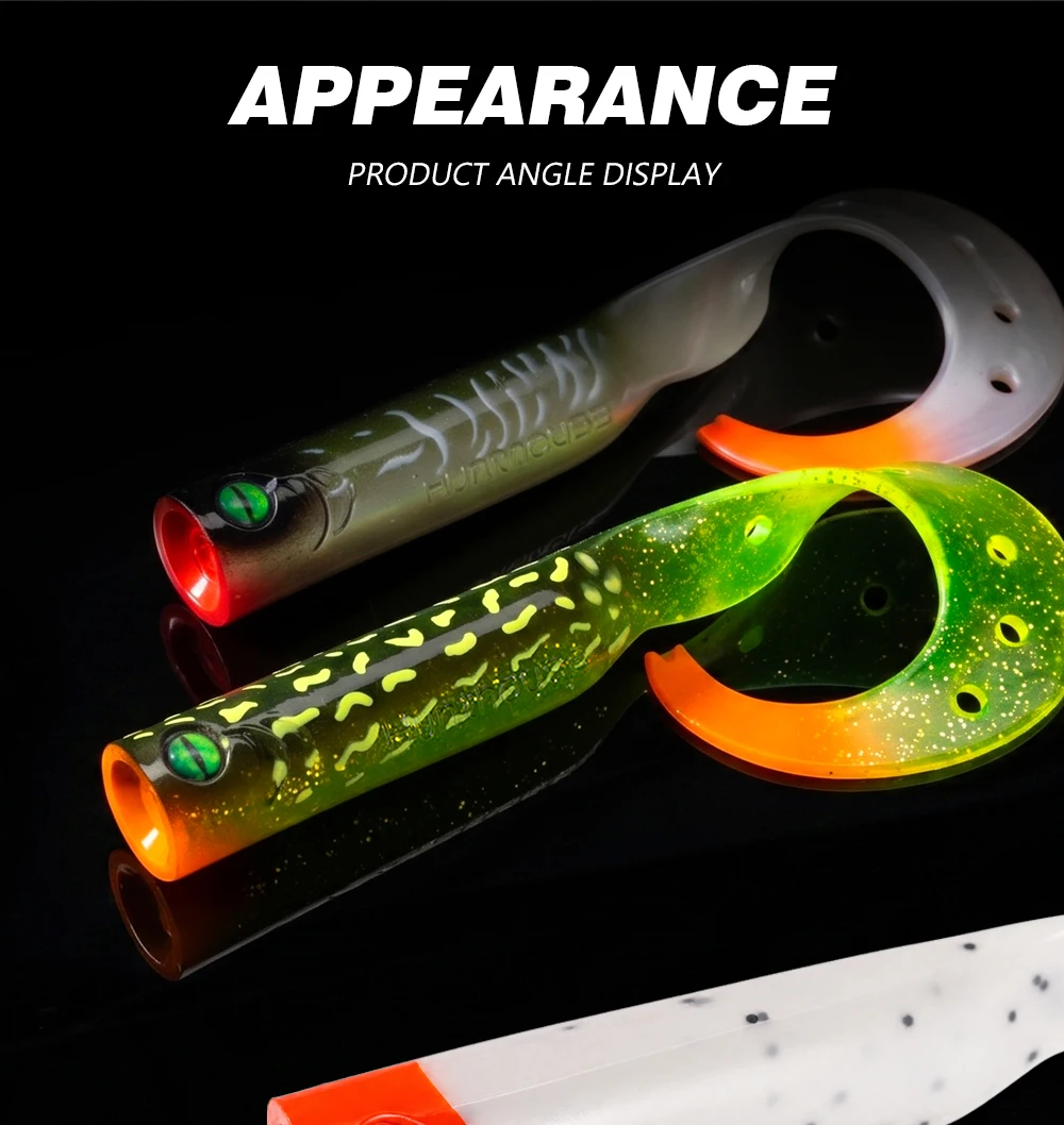 Hunthouse Twist 2.0 Soft Silicone Fishing Lure Single Tail Trailer_voghion.com