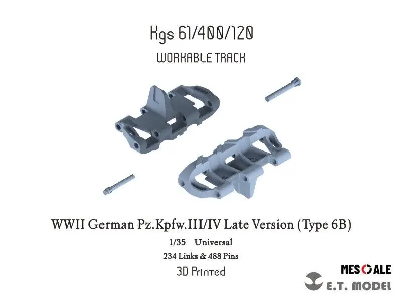 

ET Model P35-011 1/35 German Pz.Kpfw.III/IV Late Version (Type6B) Workable Track