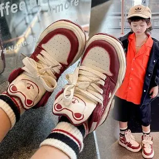 Children's High Top Board Shoes 2024 Spring and Autumn New Korean Version of Girls Leisure Sports Boys Casual Shoes