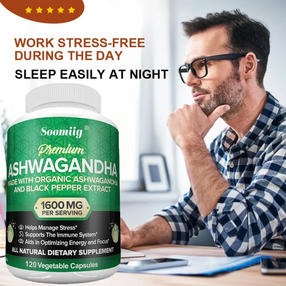 

Organic Ashwagandha and Black Pepper Extracts - Supports Stress Response and Mood, Relaxation, Immune Health, Promotes Endurance