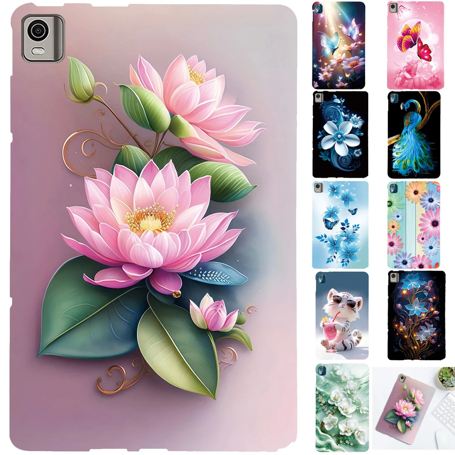 

Силиконовый плоский чехол из ТПУ с мультяшной росписью для Nokia T21 10,4 дюйма, чехол T10 8,0 2022, чехол Funda