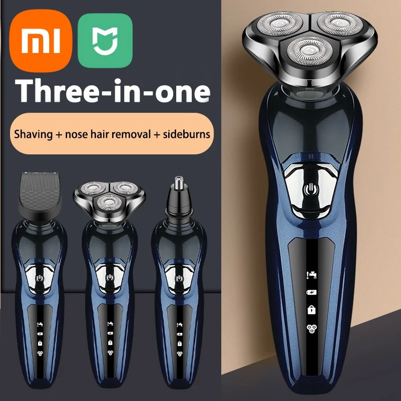 Xiaomi Electric Shaver 3 In 1 Portable Washable Rechargeable Shaver Detachable Shaver Facial For Men Beard Trimmer Wet-Dry Use