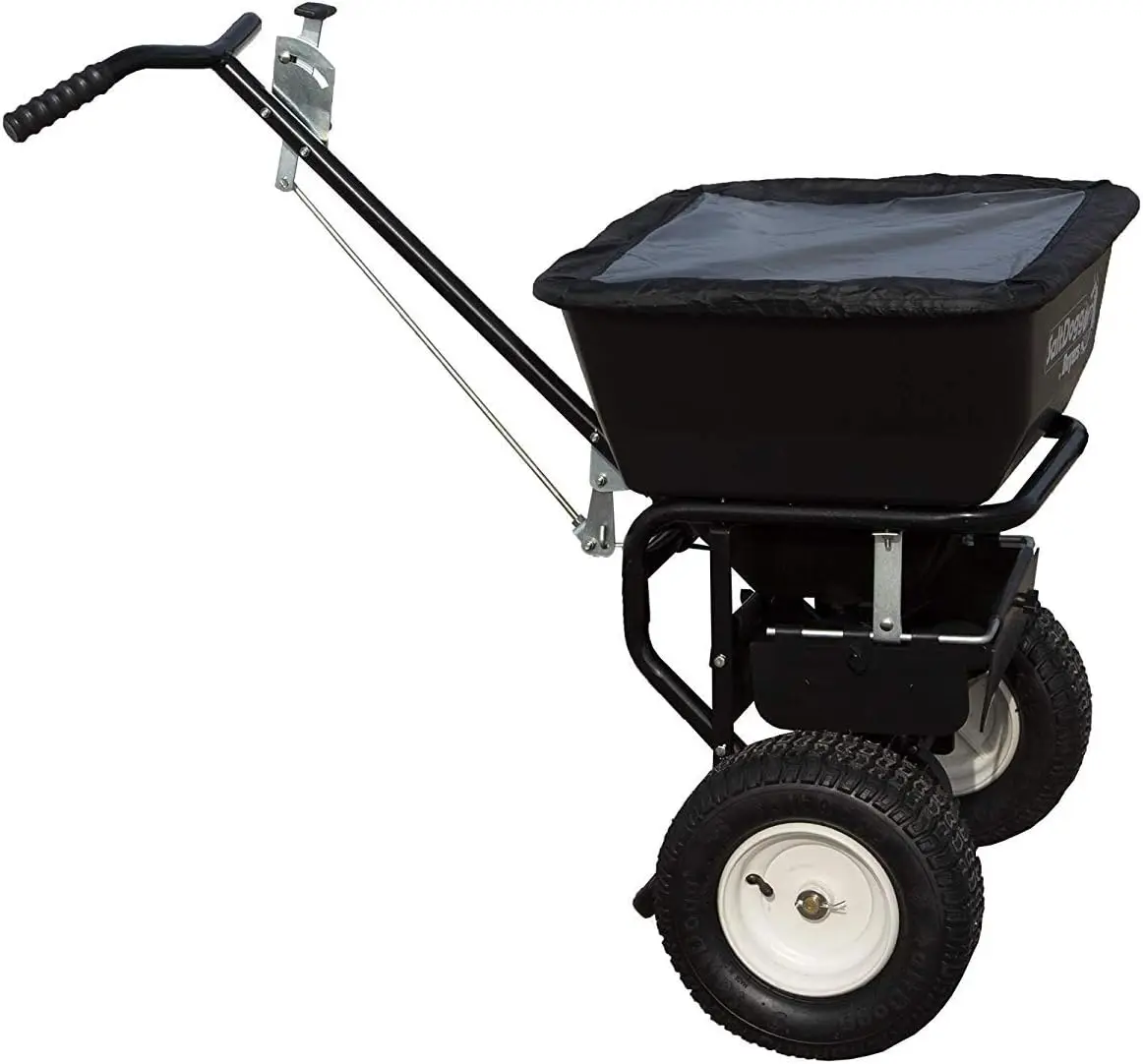 Saltdogg Wb155Bg Professional 100 Lb Capacity Walk Behind Broadcast Salt Spreader, Steel Frame