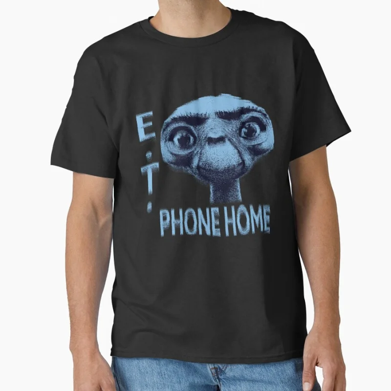 

ALIENS invading 80s Alien Movie E.T. the Extra-Terrestrial Sci fi Gift T shirt for man Large size Tops Graphic Print Clothes