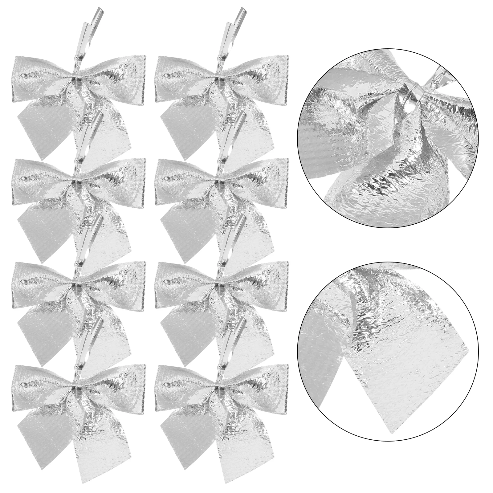 

12pcs Glitter Bowknot Christmas Tree Ornaments Pendant Xmas Hanging Decor Holiday Home Party Supplies Eco-Friendly Mini