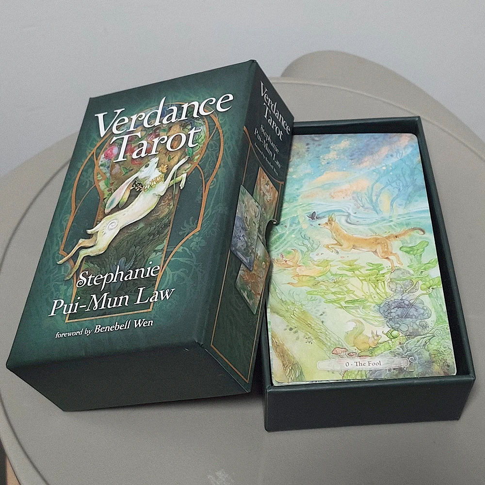 Verdance Tarot-Deck in Fester Box 12*7cm, 78 Stück Lyrische Naturinspirierte RWS Tarotkarten Doppelt Geprägte Kartonkarten