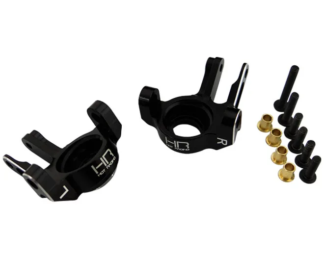 Hot Racing SCXT12S01 Black Alum Steering Knuckles w/ Removable Brass Bushings Rep AX31381 for 1/10 Axial SCX10 II/Wraith AR44
