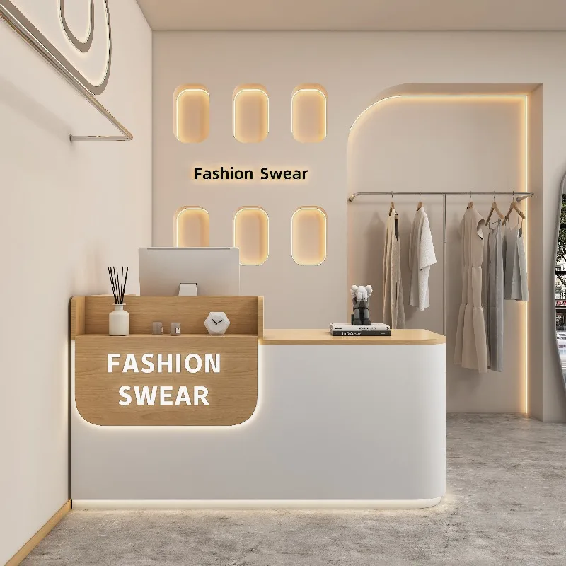 المنظمون تصميم مكاتب الاستقبال متجر حديث تجميل بار فاخر فندق عرض مكاتب الاستقبال مكتب الشركة صالة الأثاث #3