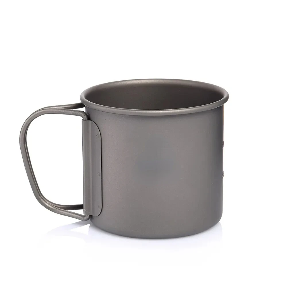 Camping Mug Titanium Cup Tourist Tableware Picnic Utensils Outdoor Kitchen Equipment Travel Cooking Set Cookware Hiking