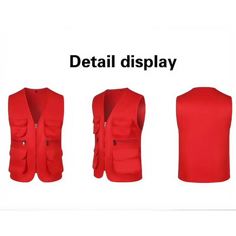 2026 Outdoor Work and Leisure All-Match Summer New Unisex Vest Multi-Pocket Vest High-End Custom Logo Printed Brand Text