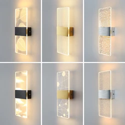 Nordic Acrílico LED Lâmpada de parede, interior Sconce Lâmpadas, moderno Sconce, luzes do quarto, sala de estar, luz de cabeceira, 27cm, 6W, 85-265V