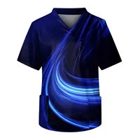 Uniformes de enfermera para hombres, Tops con estampado 3d, Camiseta con cuello en V, camiseta de manga corta para clínica hospitalaria, uniforme de Enfermería Médica, ropa nueva