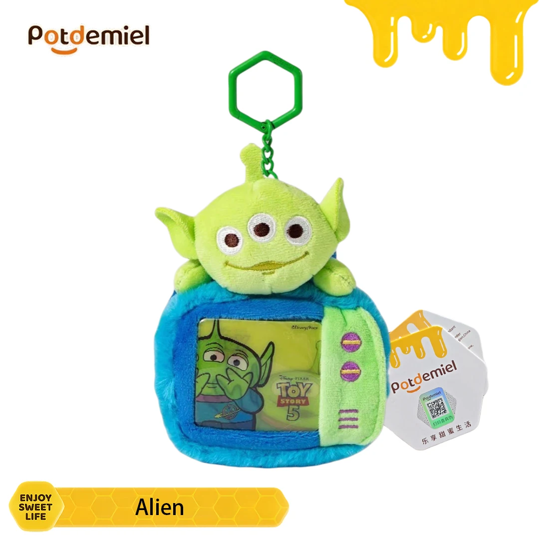 Potdemiel Toy Story Alien Stuffed Card Holder Pendant for Backpack Funny Novelty Soft Kids Party Birthday Gift Home Decor