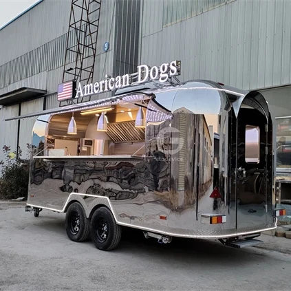 

Mobile Food Truck With Fryer Sink Grill Fully Equipped Kitchen Trailer For Pizza Hamburger Hot Dog Street Vending