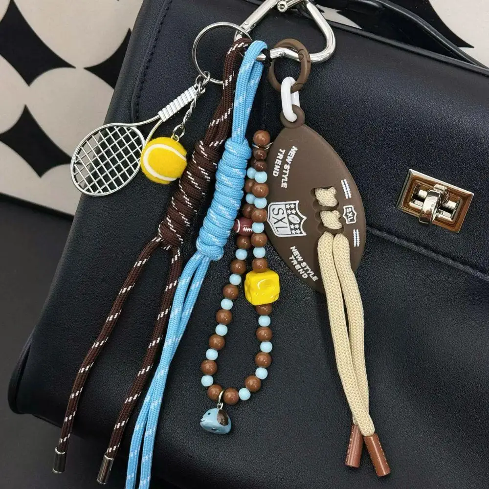 Creative Colorful Braided Keychain Nylon Rope Keyring For Women Car Bag Pendant Accessories Gifts Bag Charms Keychain For Bags